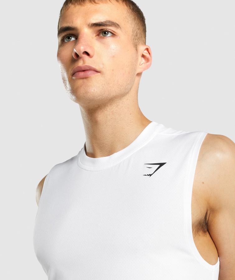 Gymshark Hvid Ankomst ærmeløs T-shirt