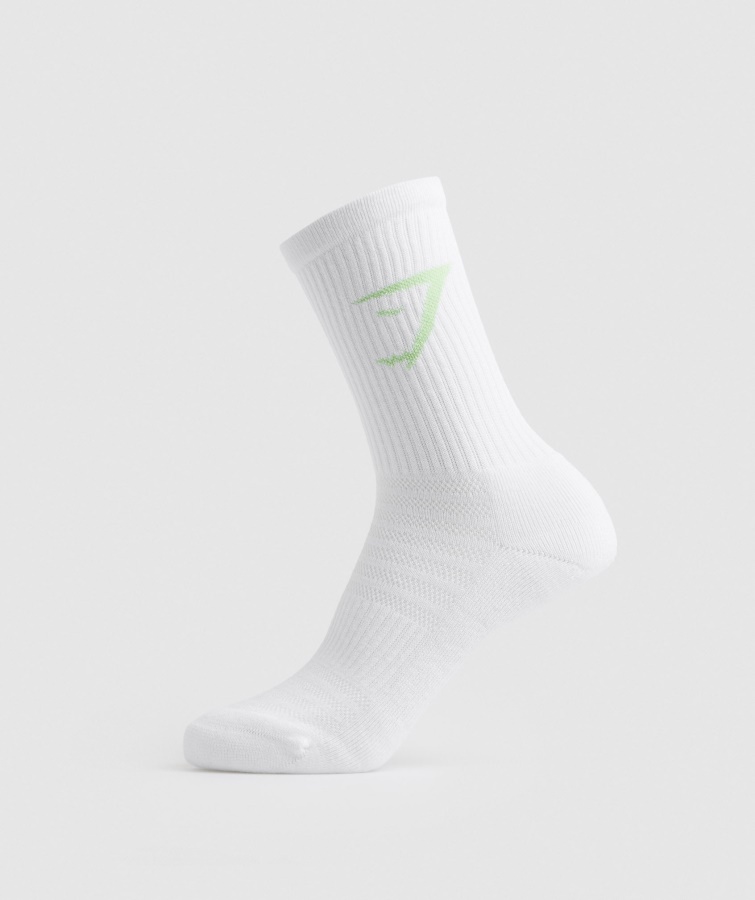 Gymshark Hvide Crew Farve Sokker 3pk