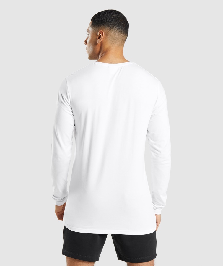 Gymshark Hvid Essentiel Langærmet T-shirt