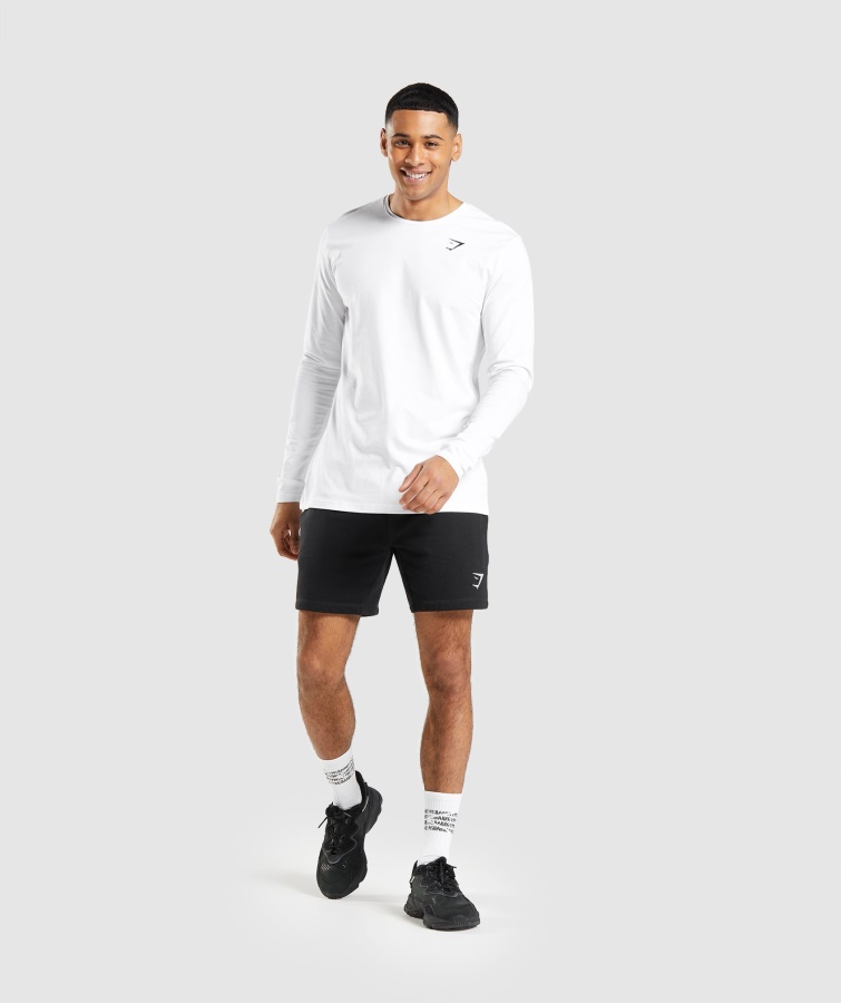Gymshark Hvid Essentiel Langærmet T-shirt