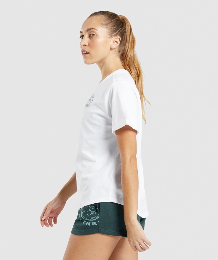 Gymshark Hvid Legacy Grafisk T-shirt