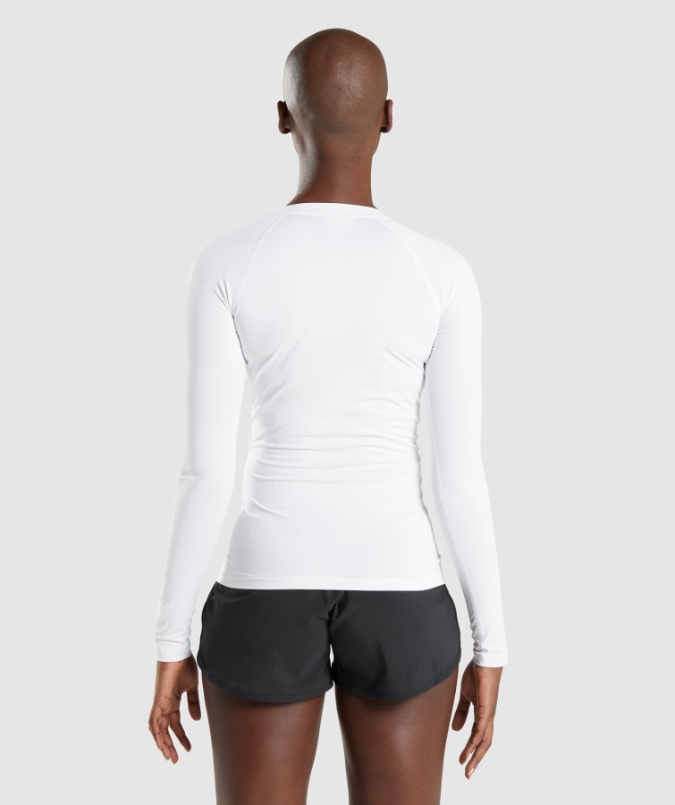 Gymshark Hvid Træning Baselayer Langærmet Top