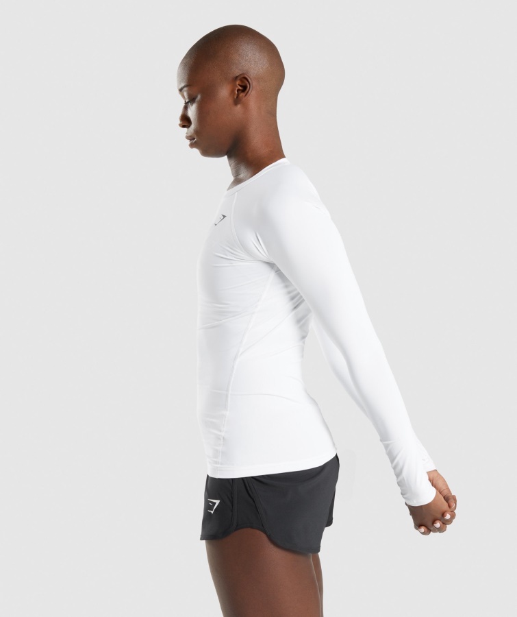 Gymshark Hvid Træning Baselayer Langærmet Top