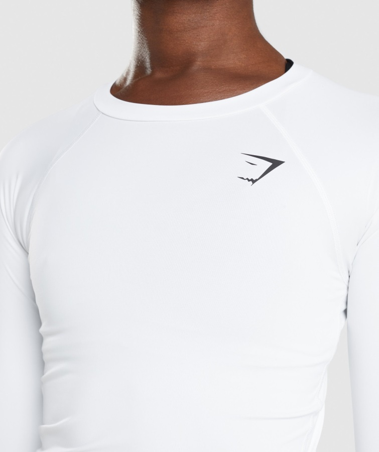 Gymshark Hvid Træning Baselayer Langærmet Top