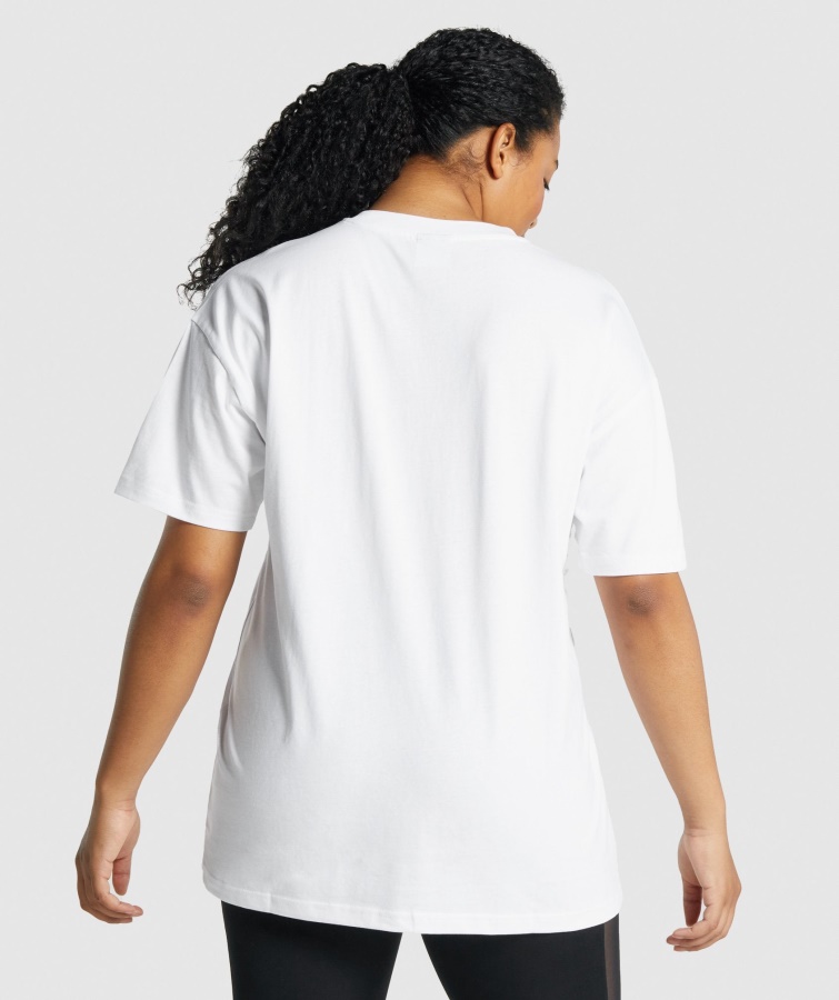 Gymshark Hvid Træning Oversized T-shirt