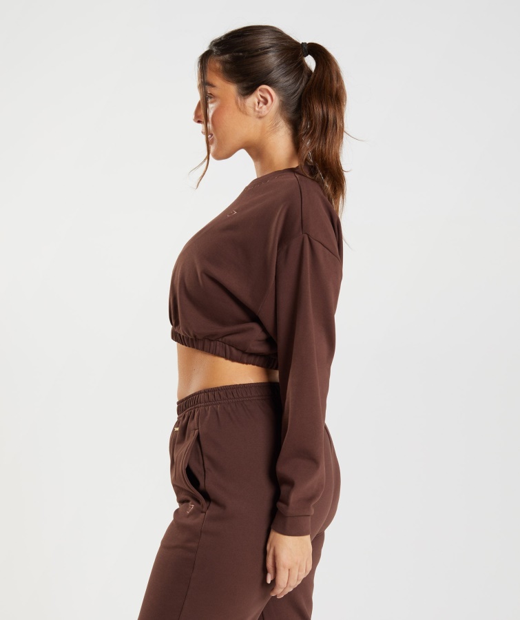 Gymshark Whitney Cropped Pullover Genoptændes Brun