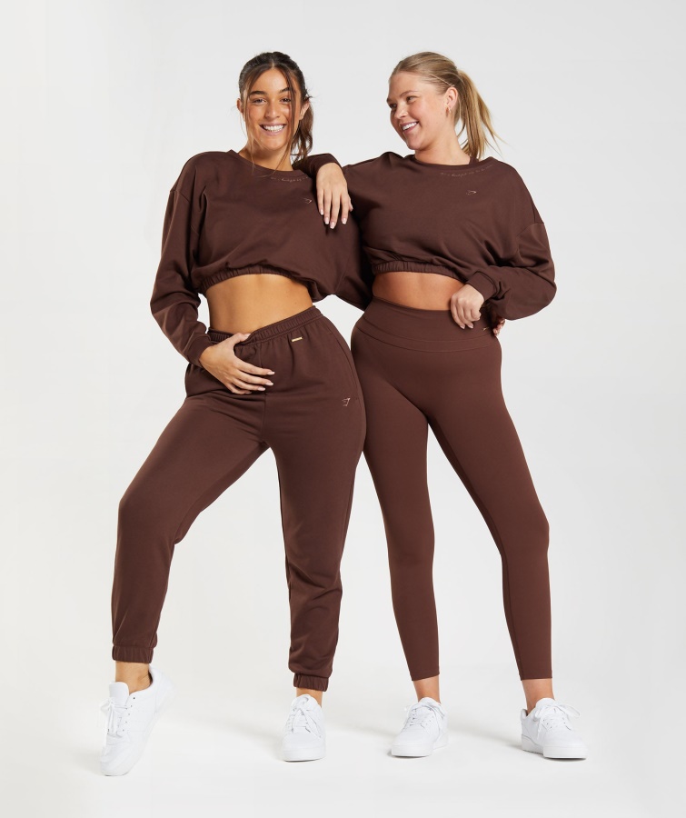 Gymshark Whitney Cropped Pullover Genoptændes Brun