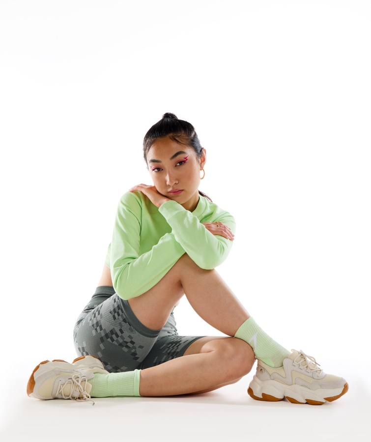 Gymshark Wtflex Cyborg Sømløse Cykelshorts Koksgrå-sort-lysgrå