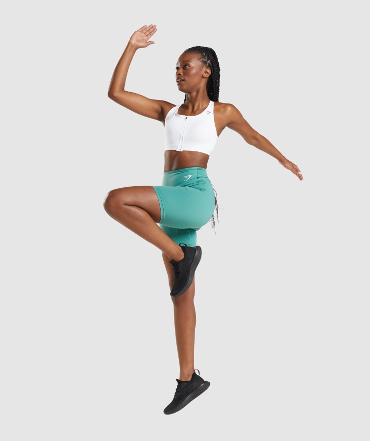 Gymshark Sports-bh Med Lynlås Hvid