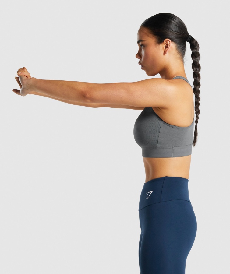 Letvægts Sports-bh Med Høj Støtte Charcoal Gymshark