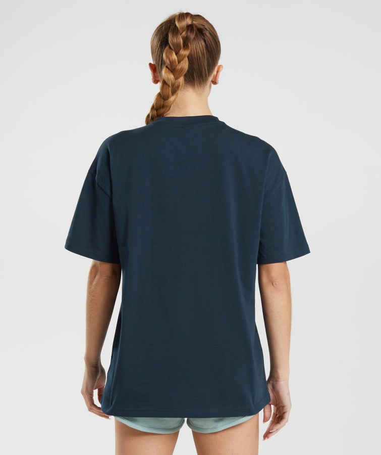 Logografisk Oversized T-shirt Marineblå Gymshark