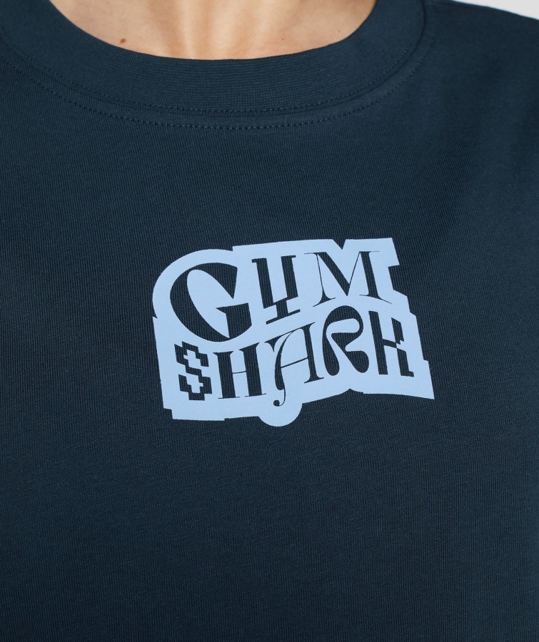 Logografisk Oversized T-shirt Marineblå Gymshark