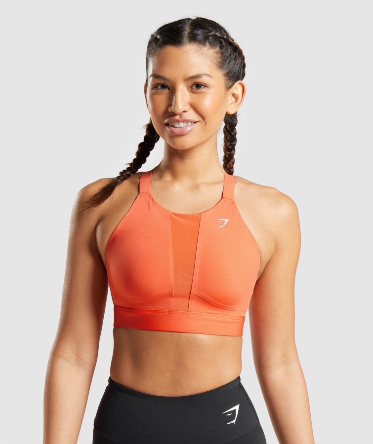 Mesh Halsudskæring 2.0 Sports-bh Papaya Orange Gymshark