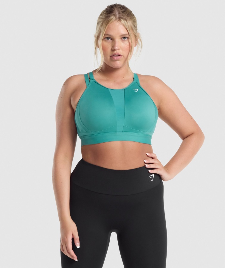 Mesh-udskæring Sports-bh Blågrøn Gymshark