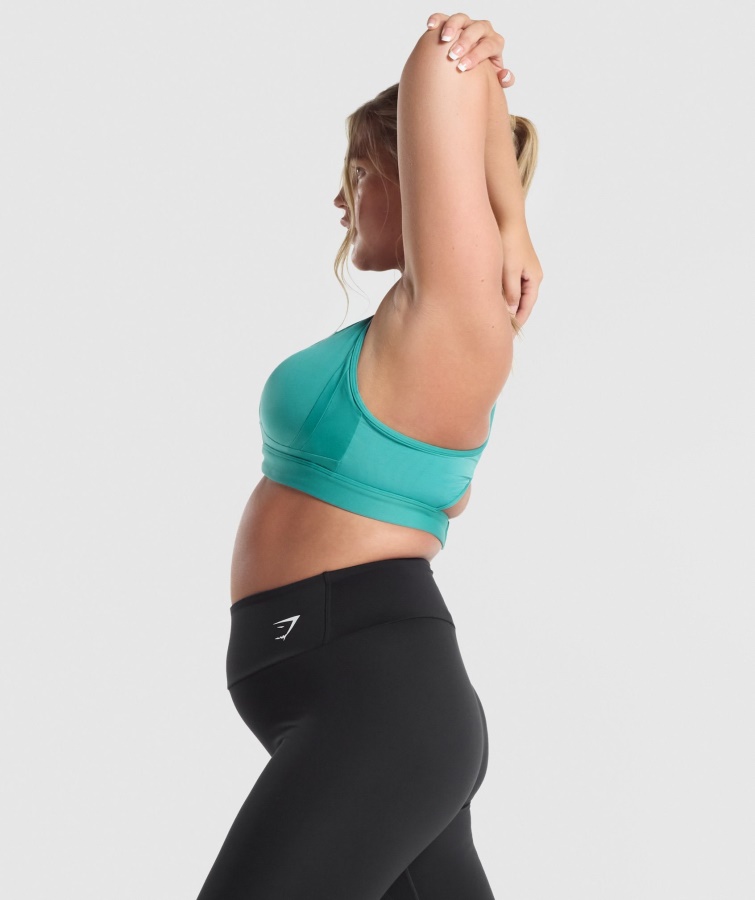 Mesh-udskæring Sports-bh Blågrøn Gymshark