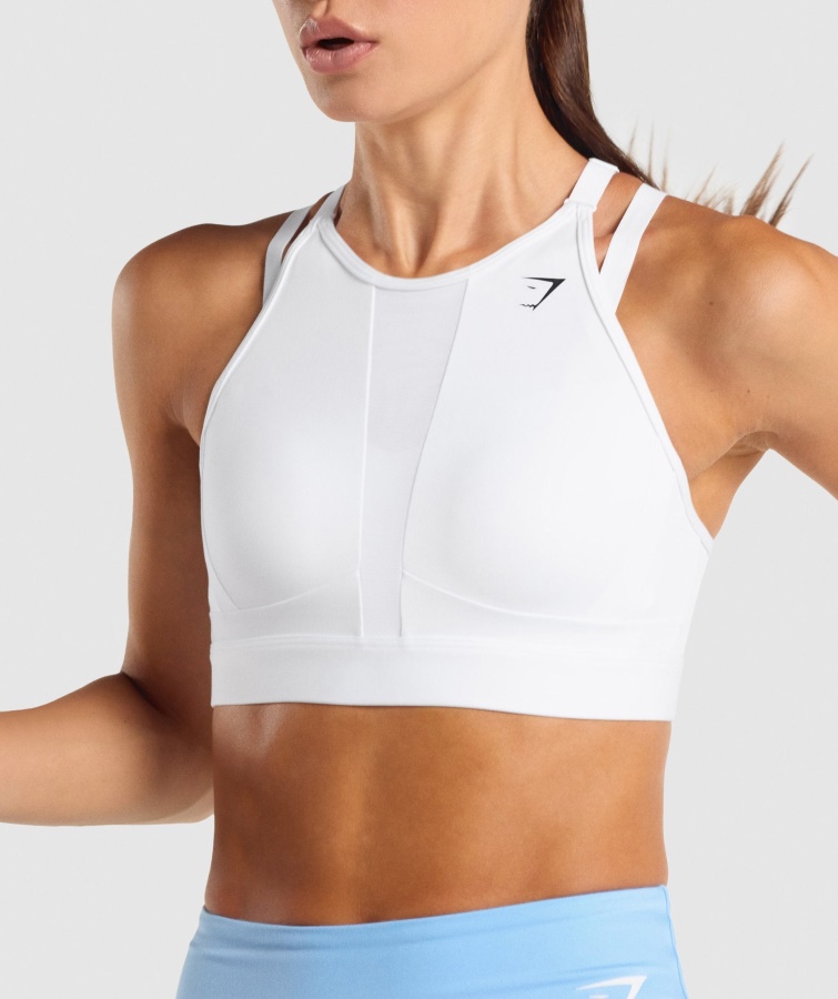 Mesh Halsudskæring Sports-bh Hvid Gymshark