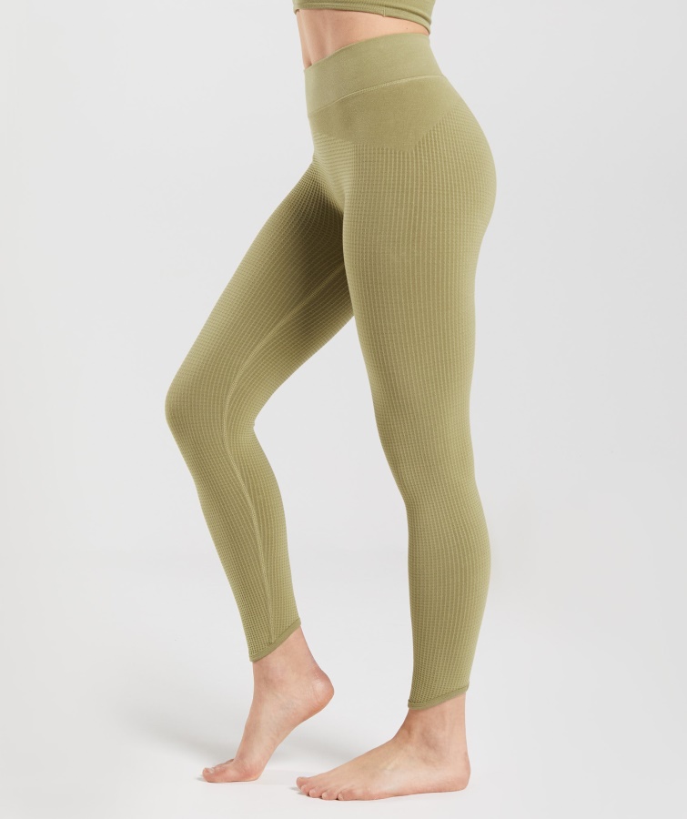 Pause Sømløse Leggings Griffin Green Gymshark
