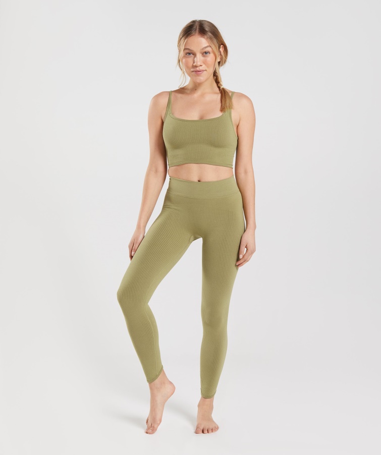 Pause Sømløse Leggings Griffin Green Gymshark