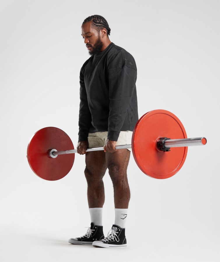 Power Crew Gymshark Med Sort Print