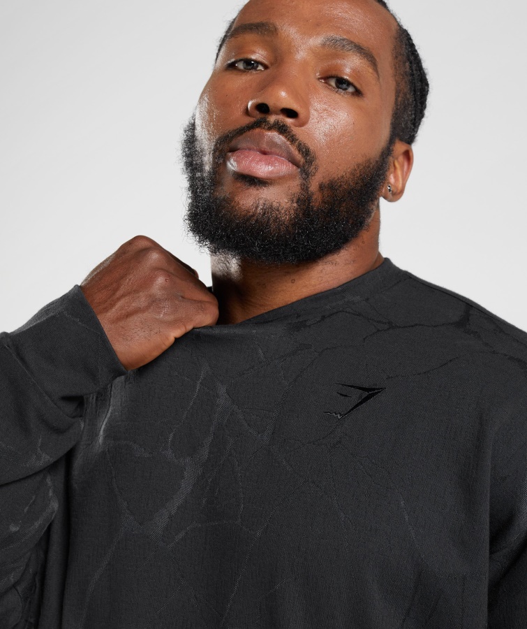 Power Crew Gymshark Med Sort Print