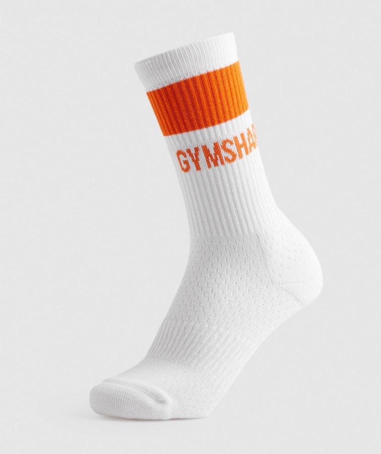 Premium Logo Crew Sokker Sport Orange Gymshark