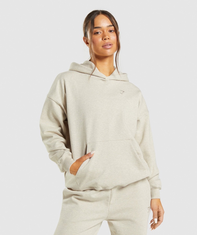Hviledag Sweats Hættetrøje Beige Marl Gymshark