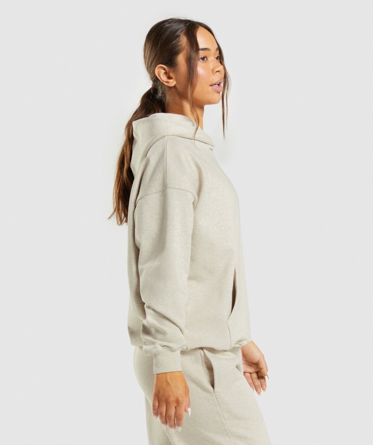 Hviledag Sweats Hættetrøje Beige Marl Gymshark