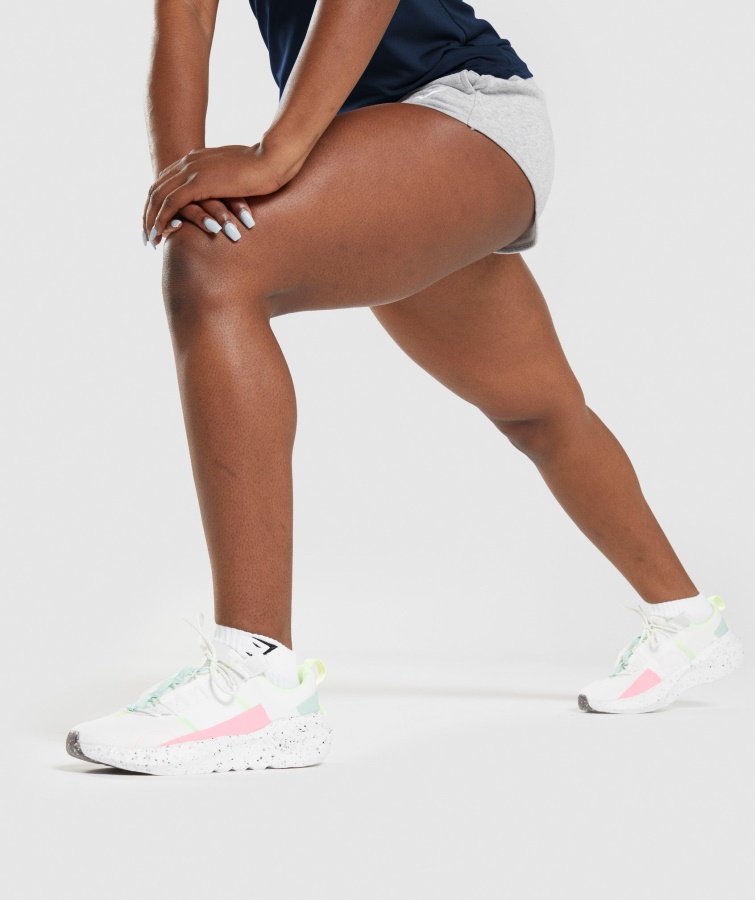 Hajhoved Broderede Quarter Sokker 2pk Hvid Gymhaj