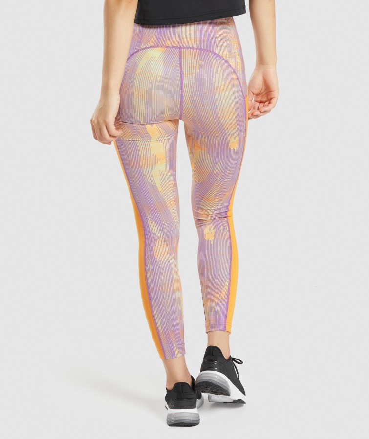 Sport Leggings Orange Print Gymshark