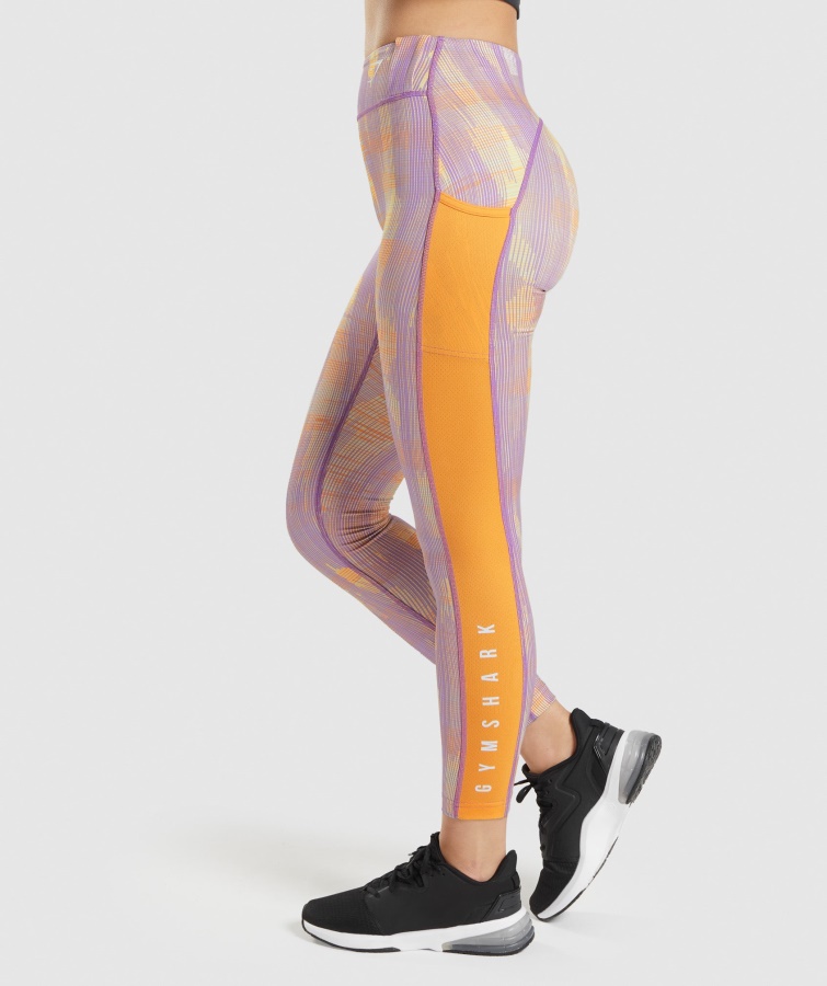 Sport Leggings Orange Print Gymshark