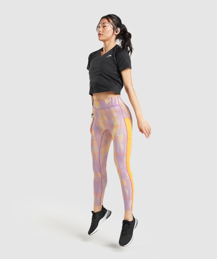 Sport Leggings Orange Print Gymshark