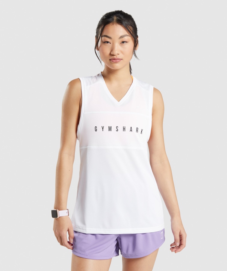 Sport Løs Tank Hvid Gymshark