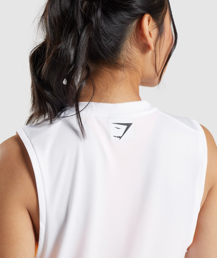 Sport Løs Tank Hvid Gymshark