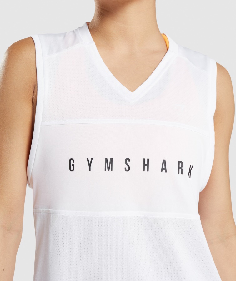 Sport Løs Tank Hvid Gymshark