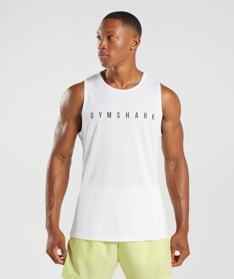 Sport Stripe Tank Hvid Gymshark