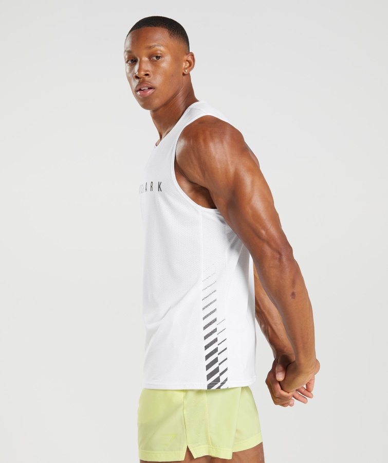 Sport Stripe Tank Hvid Gymshark