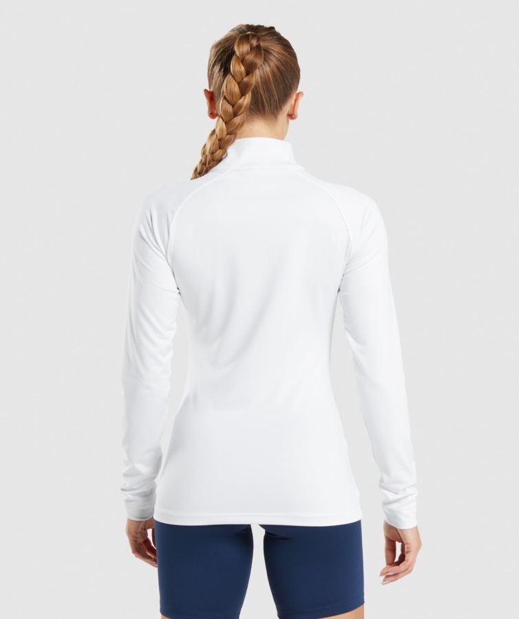 Træning 1-4 Zip White Gymshark