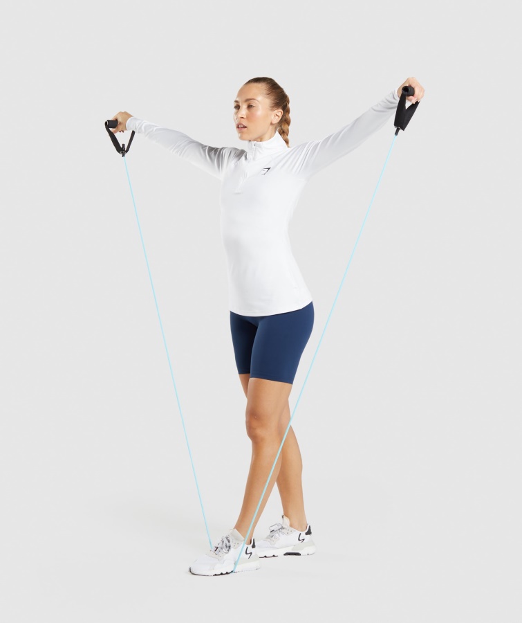 Træning 1-4 Zip White Gymshark