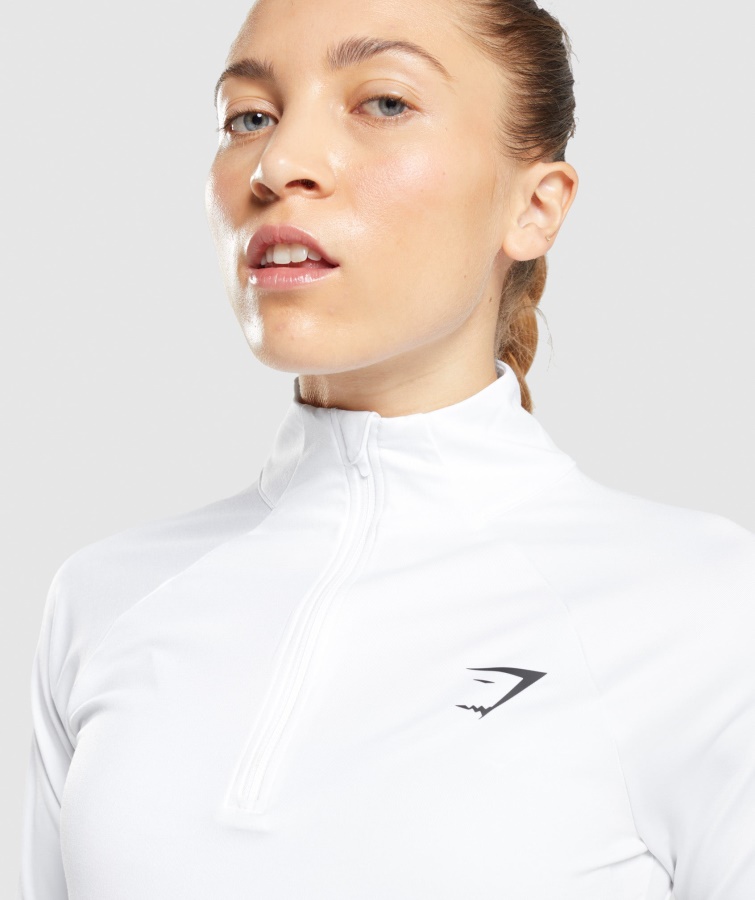 Træning 1-4 Zip White Gymshark