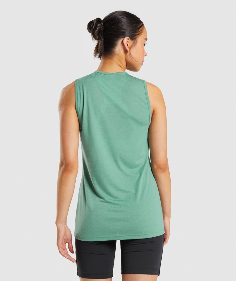 Træning Drop Arm Tank Alpine Green Gymshark