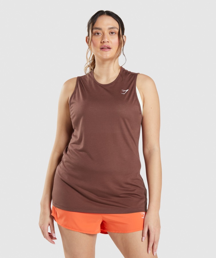 Træning Drop Arm Tank Kirsebærbrun Gymshark