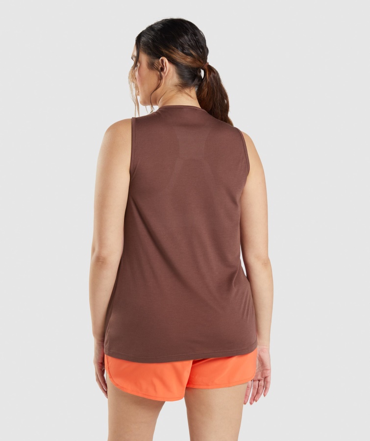 Træning Drop Arm Tank Kirsebærbrun Gymshark