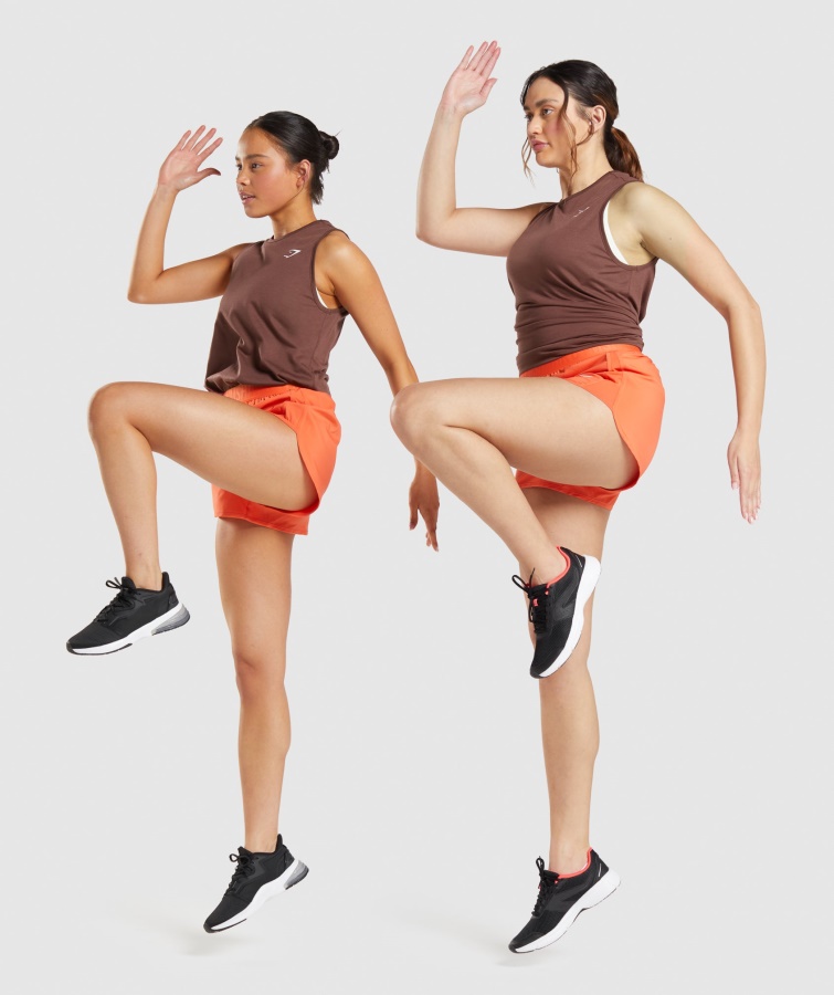 Træning Drop Arm Tank Kirsebærbrun Gymshark