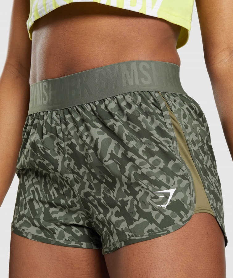 Træning Loose Fit Shorts Grøn Print Gymshark