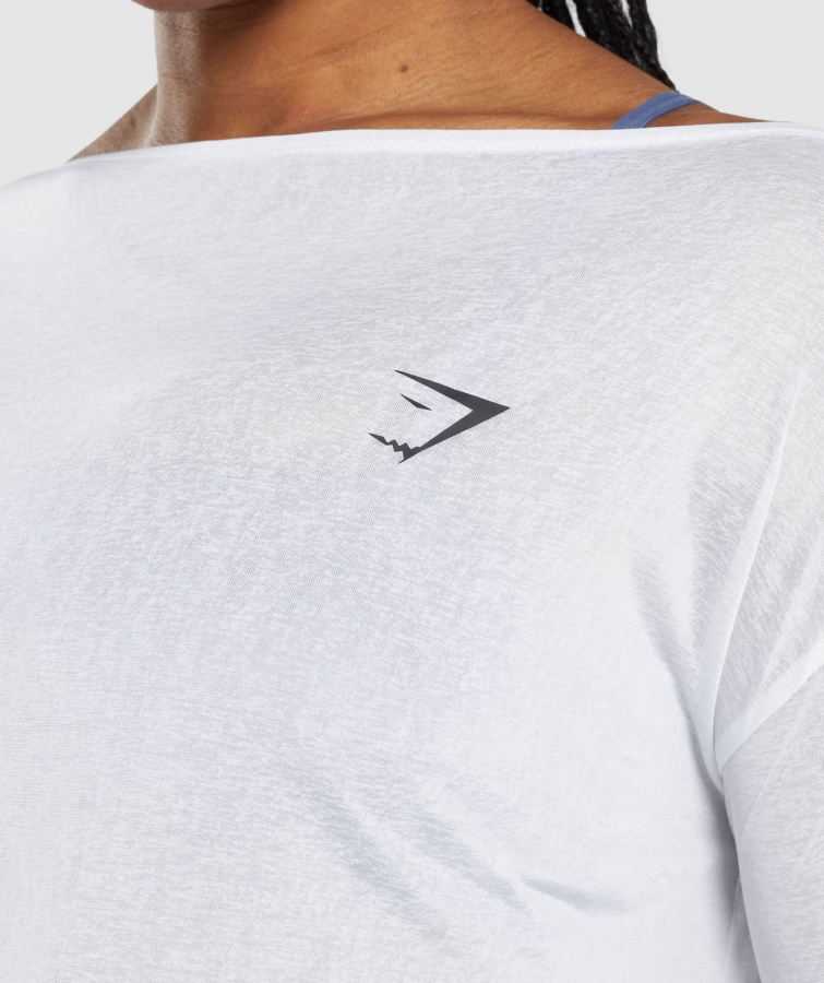 Træning Oversized Langærmet T-shirt Hvid Gymshark