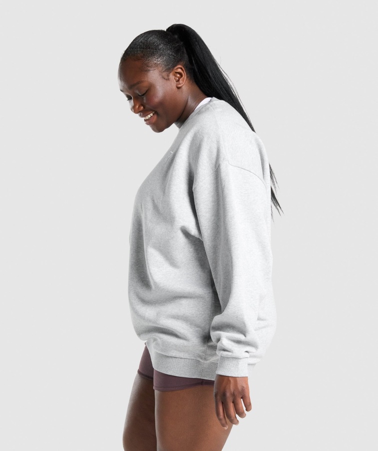 Træning Oversized Sweatshirt Lysegrå Marl Gymshark