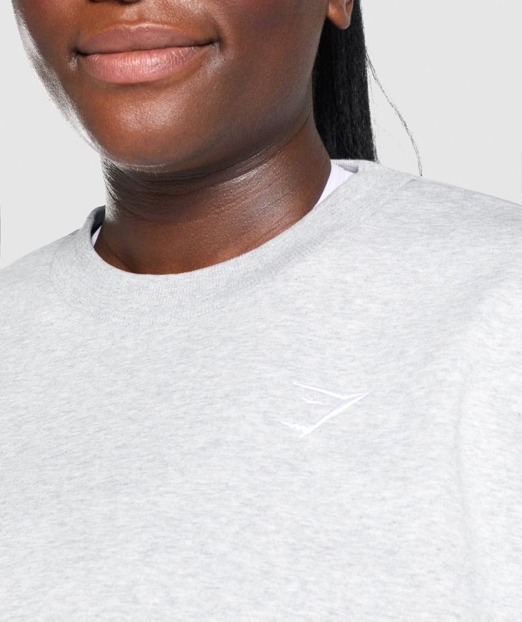 Træning Oversized Sweatshirt Lysegrå Marl Gymshark