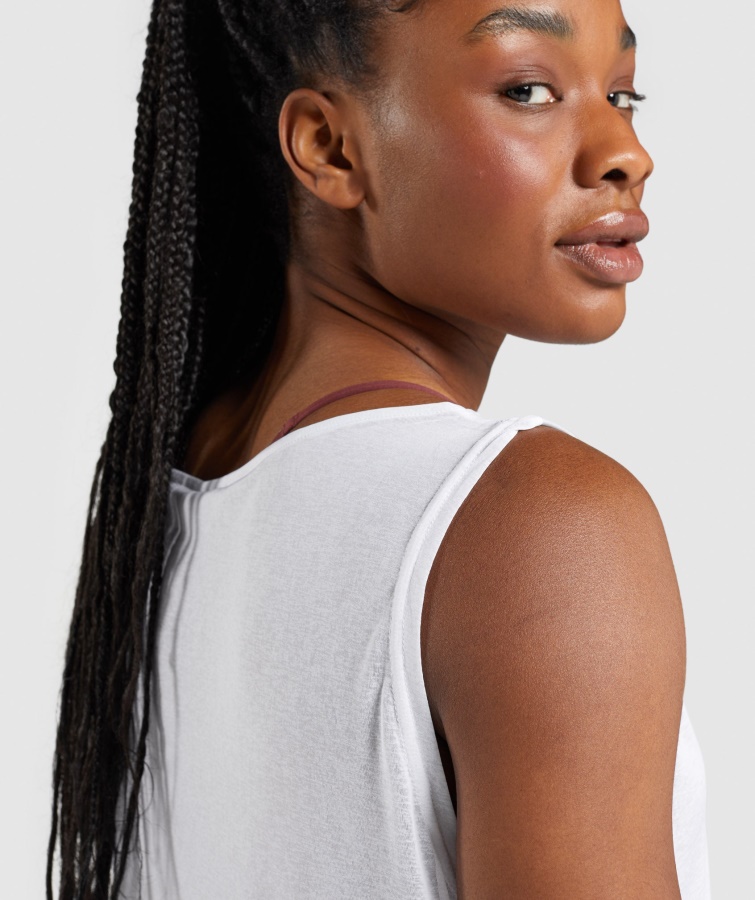 Træning Oversized Tank Hvid Gymshark