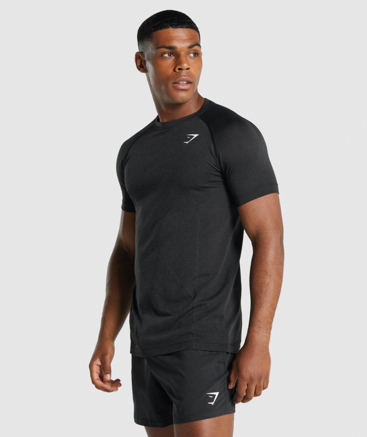 Vital Light Sømløs T-shirt Sort Mergel Gymshark