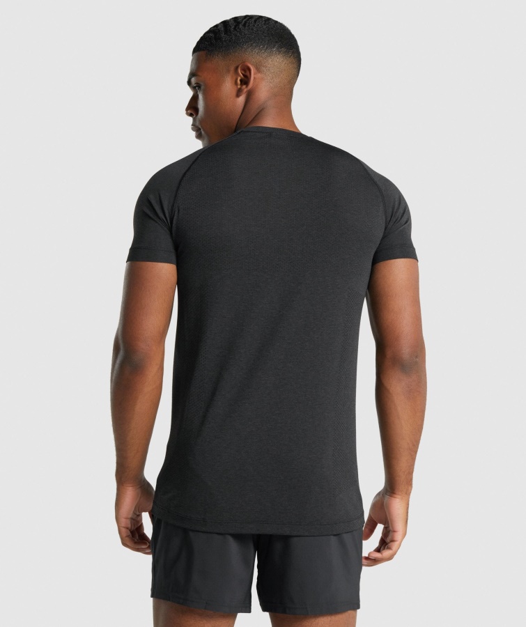 Vital Light Sømløs T-shirt Sort Mergel Gymshark